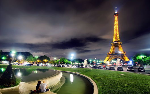 Обои на рабочий стол Ночной Париж / Paris, Франция / France
