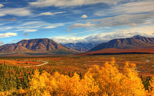 Обои на рабочий стол Осень на Аляске, США / Alaska, USA
