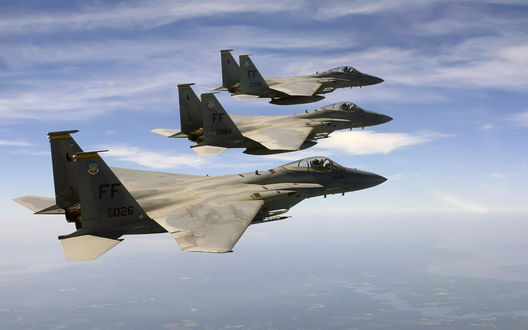 Обои на рабочий стол F-15, Eagle 2 в небе