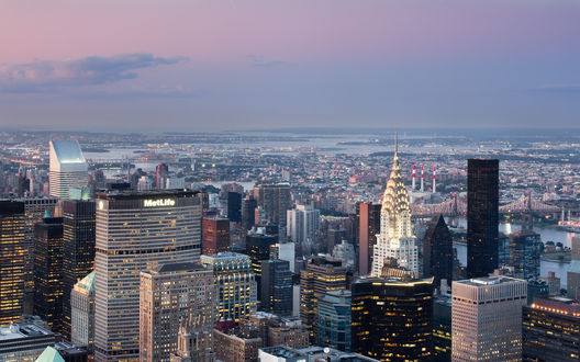Обои на рабочий стол Многоэтажные дома города New york / Нью-Йорк с высоты птичьего полета