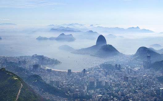 Обои на рабочий стол Вид на Rio De Janeiro / Рио-де-Жанейро