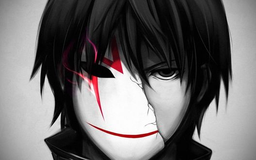 Обои на рабочий стол Hei / Хэй в сломанной маске из аниме ''Darker than Black / Темнее чёрного''