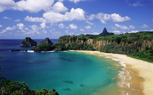 Обои на рабочий стол Пляж в Фернанду-ди-Норонья, Бразилия / Beachin Fernando-de Noronia, Brazil