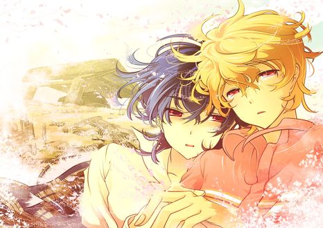 Обои на рабочий стол Нацуно Юки / Natsuno Yuki и Тору Муто / Toru Muto из аниме Шики / Усопшие / Shiki