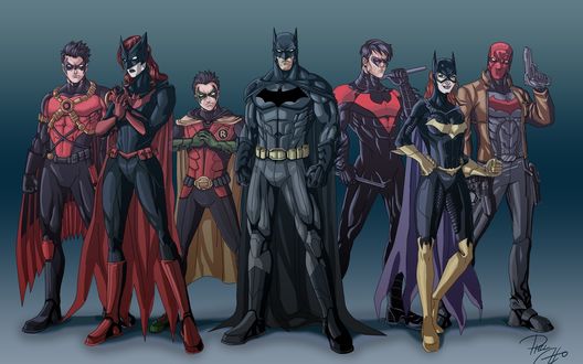 Обои на рабочий стол Bat family / Семья Бэтменов