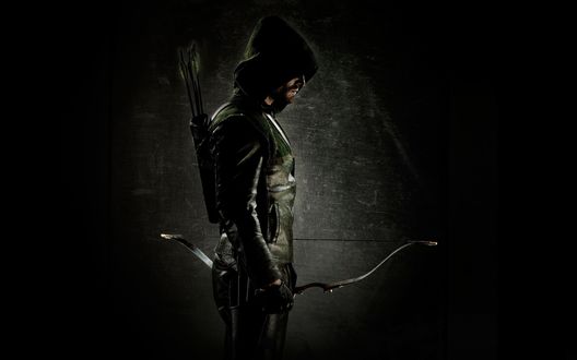 Обои на рабочий стол Зеленая стрела / green arrow, которого играет Оliver Queen / Оливер Квин, телесериал Стрела / Arrow