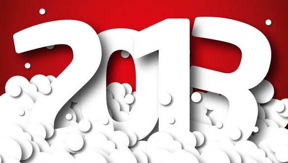 Обои на рабочий стол Цифры 2013 в стилизованном снеге