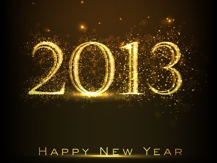 Обои на рабочий стол Happy New Year / Счастливого Нового Года 2013 в золотом сиянии