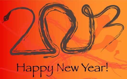 Обои на рабочий стол Цифры 2013 в виде змеи Happy New Year!