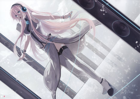 Обои на рабочий стол Поющая вокалоид Мегурине Лука / Vocaloid Megurine Luka