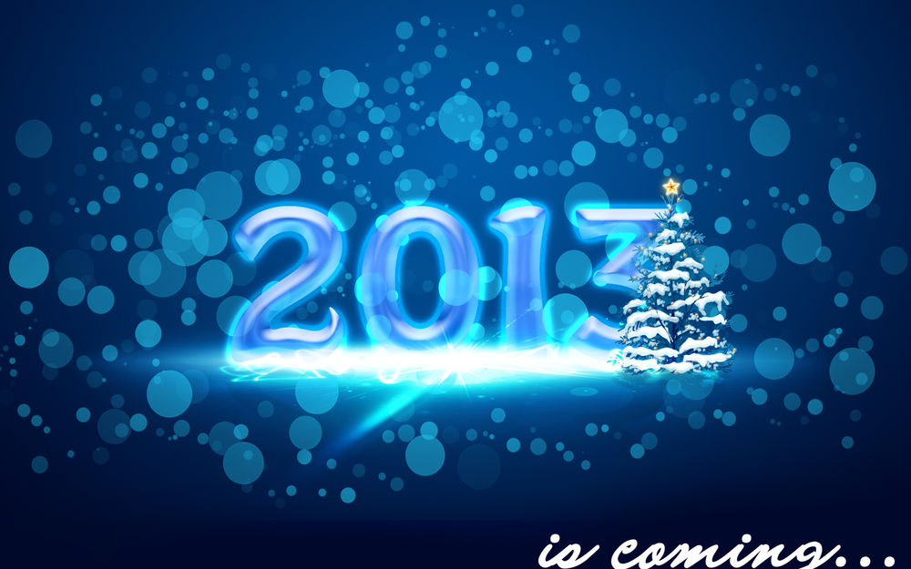 Обои для рабочего стола Цифры Нового 2013 года (is coming... / идет...)