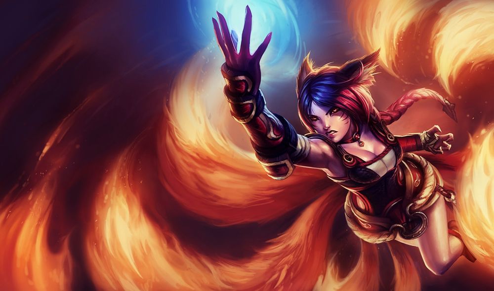 Обои для рабочего стола Ари / Ahri из игры Лига Легенд / League of Legends