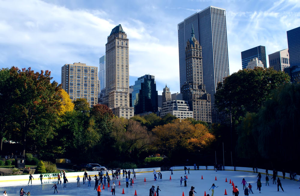 Обои для рабочего стола Каток в Центральном парке Нью-Йорка / Cental Park, New York, USA