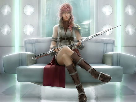 Обои на рабочий стол Молния / Lightning главная героиня игры Final Fantasy XIII