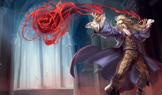 Обои на рабочий стол Владимир / Vladimir из игры Лига Легенд / League of Legends использует свою технику