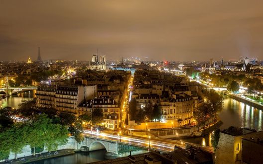 Обои на рабочий стол Ночной город Paris / Париж, France / Франция