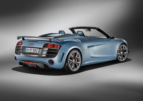 Обои на рабочий стол Audi R8 / Ауди Р8 небесно-голубого цвета