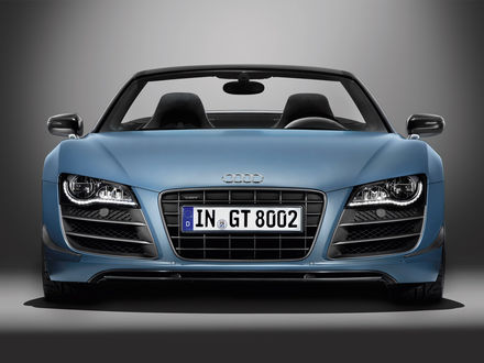 Обои на рабочий стол Audi R8 / Ауди Р8 небесно-голубого цвета