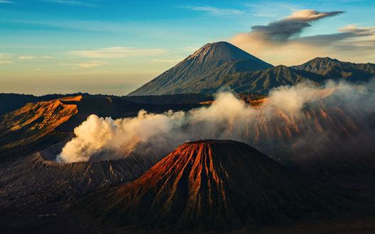 Обои на рабочий стол Вулканический комплекс-кальдеры Тенгер / Tengger, Индонезия / Indonesia
