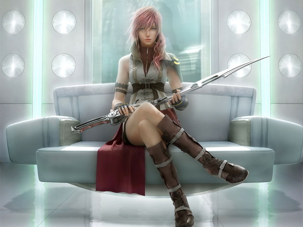 Обои для рабочего стола Молния / Lightning главная героиня игры Final Fantasy XIII