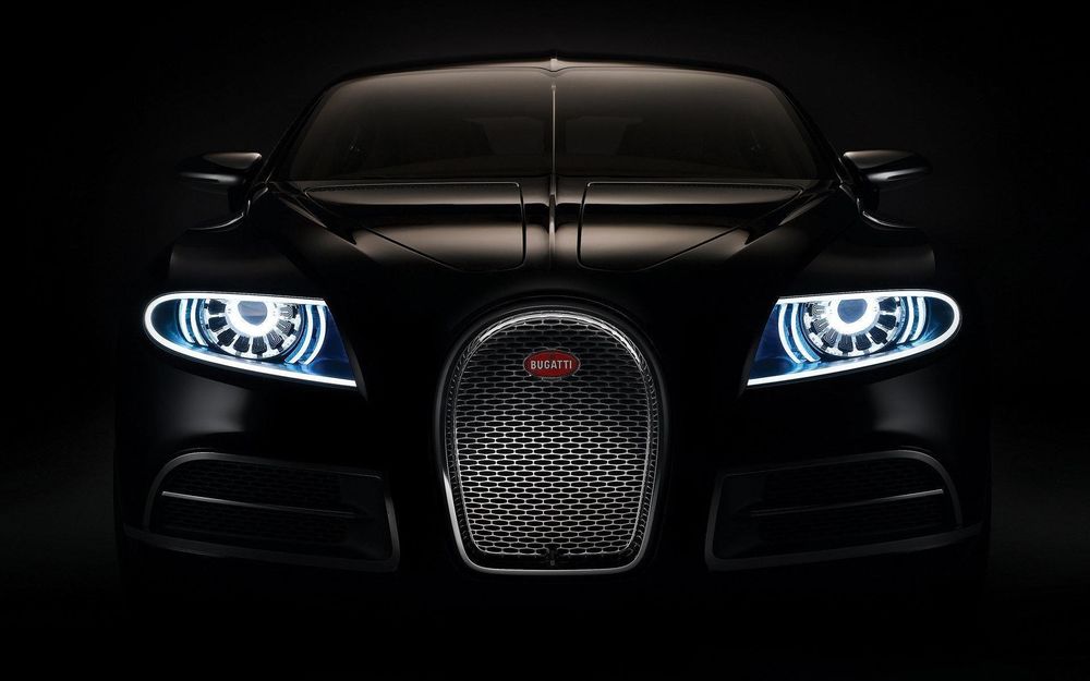 Обои для рабочего стола Черный Bugatti / Бугатти