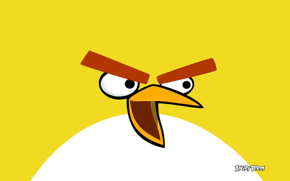 Обои на рабочий стол Желтая птица из игры Angry Birds / Злые птицы, обои  для рабочего стола, скачать обои, обои бесплатно