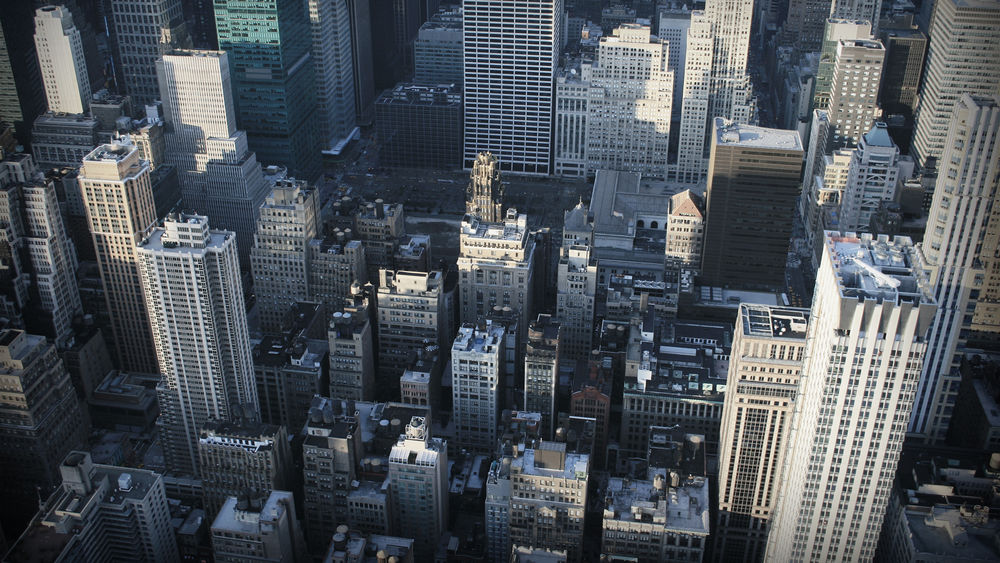 Обои для рабочего стола Вид сверху на New York, USA / Нью-Йорк, США
