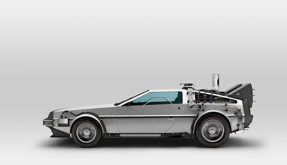 Обои на рабочий стол Футуристически модифицированный автомобиль DeLorean DMC-12