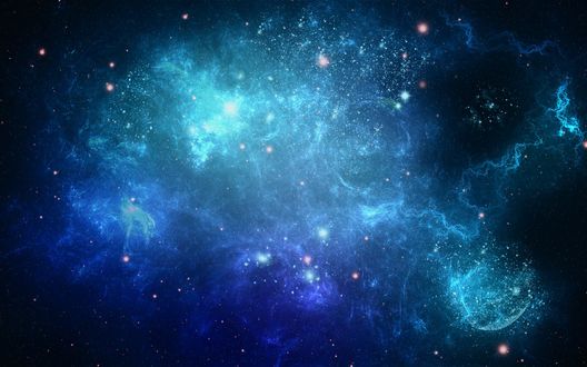 Обои на рабочий стол Сине-голубой космос