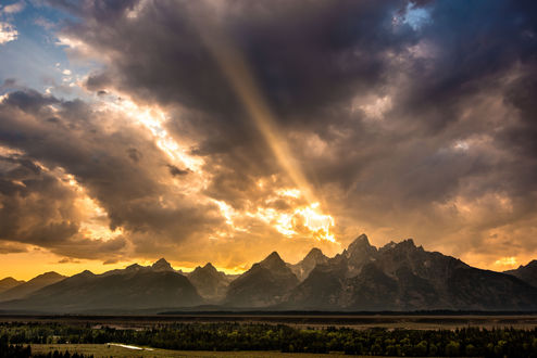 Обои на рабочий стол Вид на скалистые горы, Вайоминг, США / Wyoming, USA