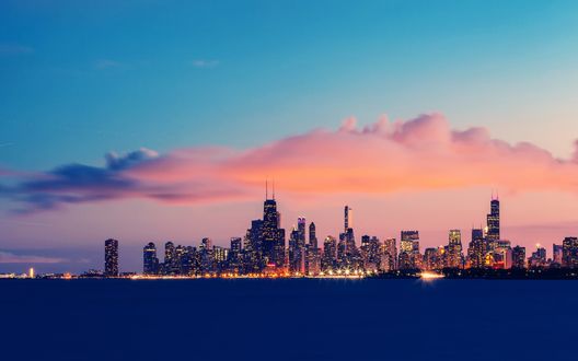 Обои на рабочий стол Озеро Мичиган, Чикаго, США / Lake Michigan, Chicago, USA