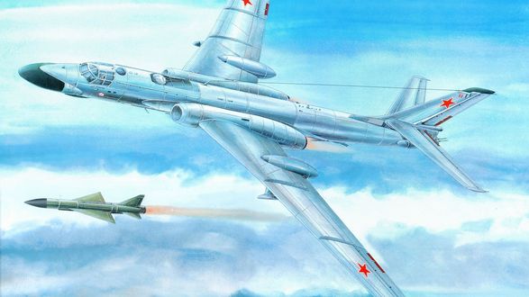 Обои на рабочий стол Советский ту-16 в небе