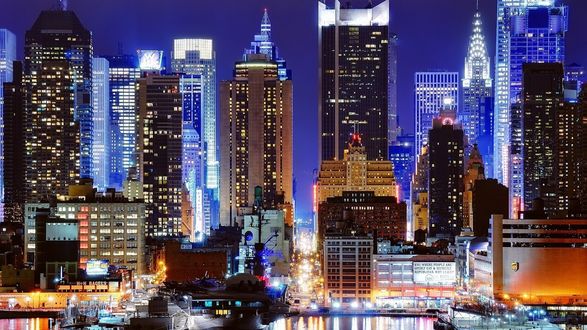 Обои на рабочий стол Красота ночного Нью - Йорка / New-York