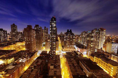 Обои на рабочий стол Ночной Нью-Йорк, США / New York, USA