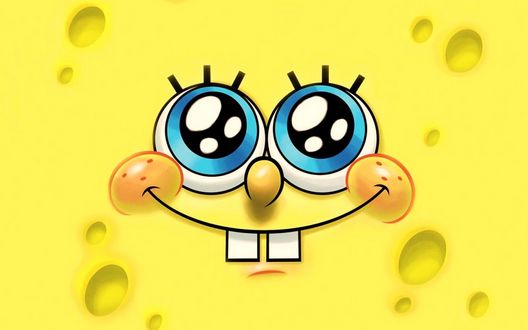 Обои на рабочий стол Добрая улыбка Спанч Боба Квадратные Штаны / Sponge Bob Square Pants из мультсериала