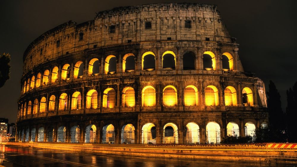 Обои для рабочего стола Италия / Italy, Рим / Roma, Коллизей / Colosseo ночью