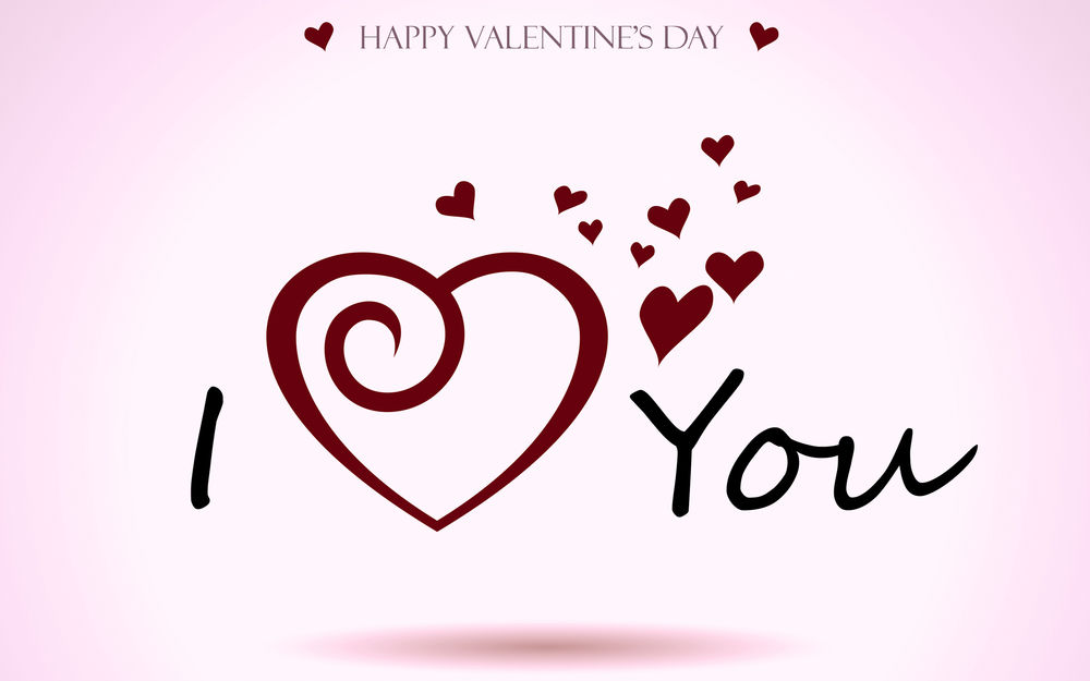 Обои для рабочего стола Поздравление с Днем Святого Валентина / Happy Valentines Day и признание в любви (I love You)