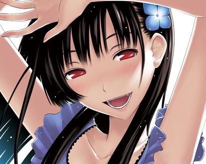 Обои на рабочий стол Веселая Sanka Rea / Санка Рэа из аниме Санкарея / Sankarea