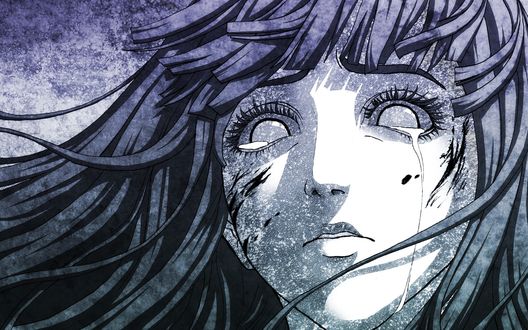 Обои на рабочий стол Hyuuga Hinata / Хьюга Хината плачет смотря на что-то из аниме Naruto / Наруто