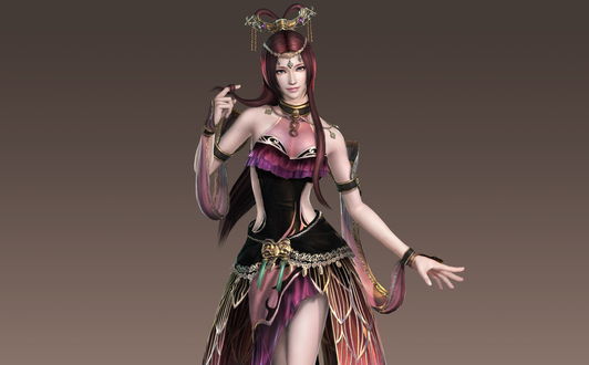 Обои на рабочий стол Девушка в красивом платье, персонаж из игры Dynasty Warriors