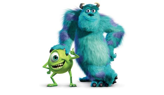 Обои на рабочий стол Главные герои мультфильма студии Пиксар / Pixar Корпорация Монстров / Monsters. Inc Майк Вазовски и Салли Салливан / Mike Wazowski and James P. Sulley Sullivan