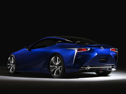 Обои на рабочий стол Синий Lexus / Лексус LF-LC на черном фоне