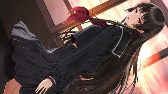 Обои на рабочий стол Юко Каноэ / Kanoe Yuuko из аниме Призрачная дева и Амнезия / Tasogare Otome x Amnesia