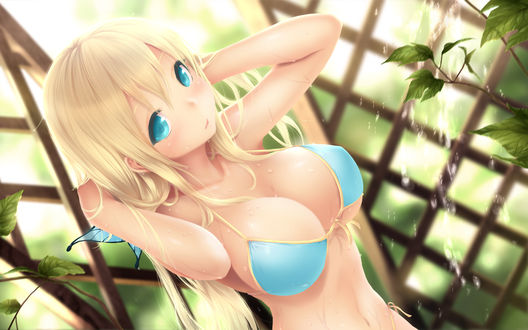 Обои на рабочий стол Сэна Касивадзаки / Sena Kashiwazaki в купальнике из аниме У меня мало друзей / Boku wa Tomodachi ga Sukuna
