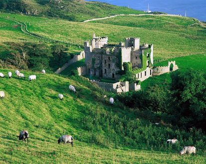 Обои на рабочий стол Ирландия / Ireland, графство Голуэй, замок Клифден