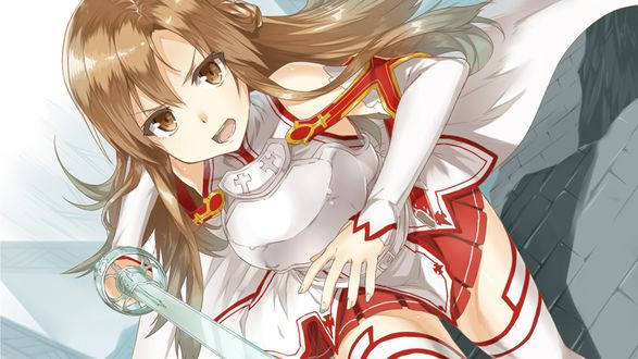 Обои на рабочий стол Юки Асуна / Yuuki Asuna из аниме Мастера меча онлайн / Sword Art Online