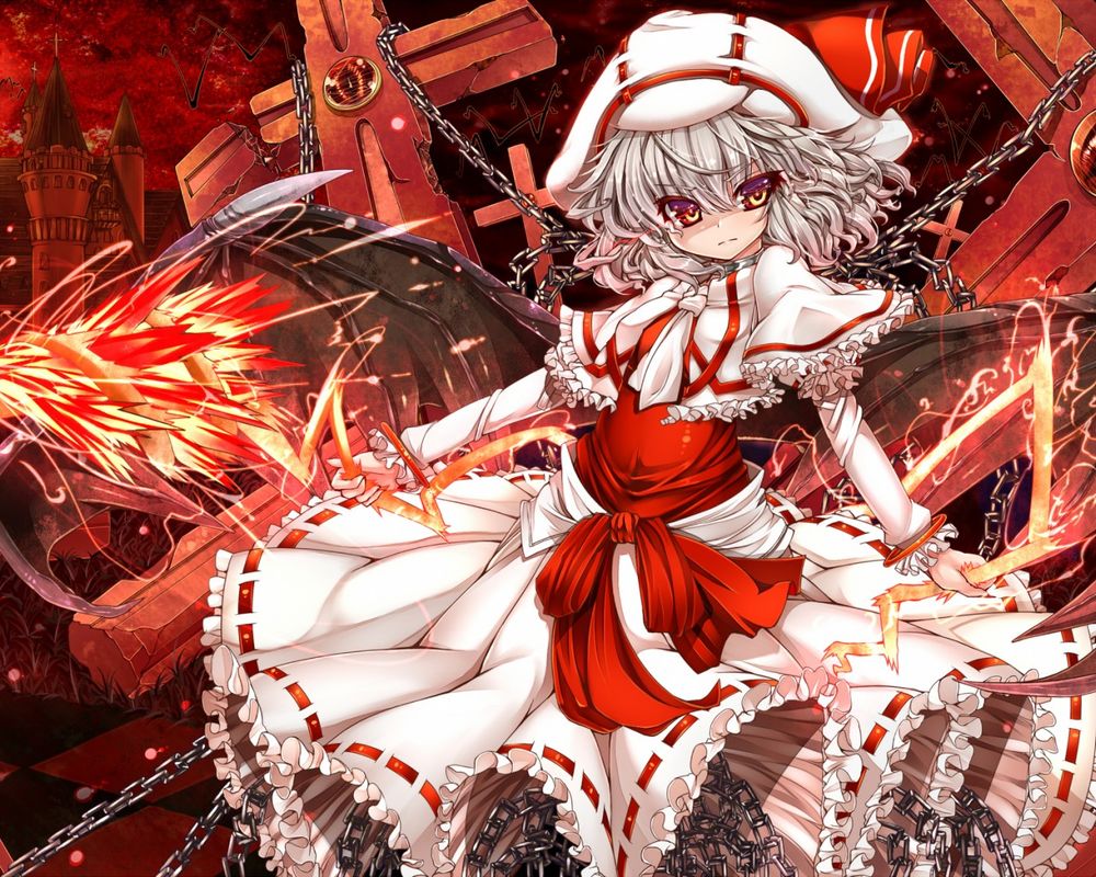 Обои на рабочий стол Remilia Scarlet / Ремилия Скарлет из игры Тохо /  Touhou, обои для рабочего стола, скачать обои, обои бесплатно