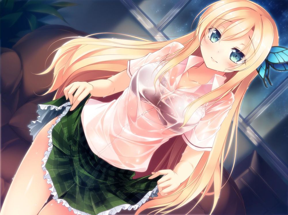 Обои для рабочего стола Сэна Касивадзаки / Sena Kashiwazaki в промокшей школьной форме из аниме У меня мало друзей / Boku wa Tomodachi ga Sukuna