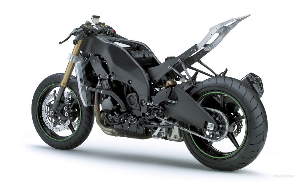 Обои для рабочего стола Мотоцикл Kawasaki ninja zx 10-R на белом фоне