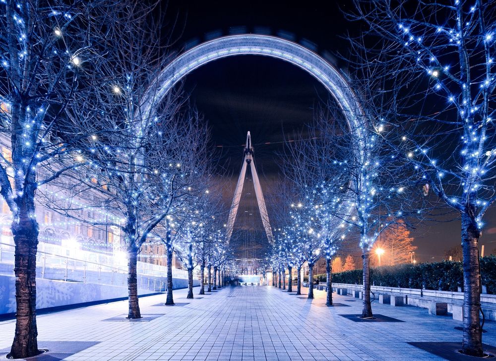 Обои для рабочего стола Колесо обозрения Лондонский глаз / London Eye в Лондоне, Великобритания / London, United Kingdom